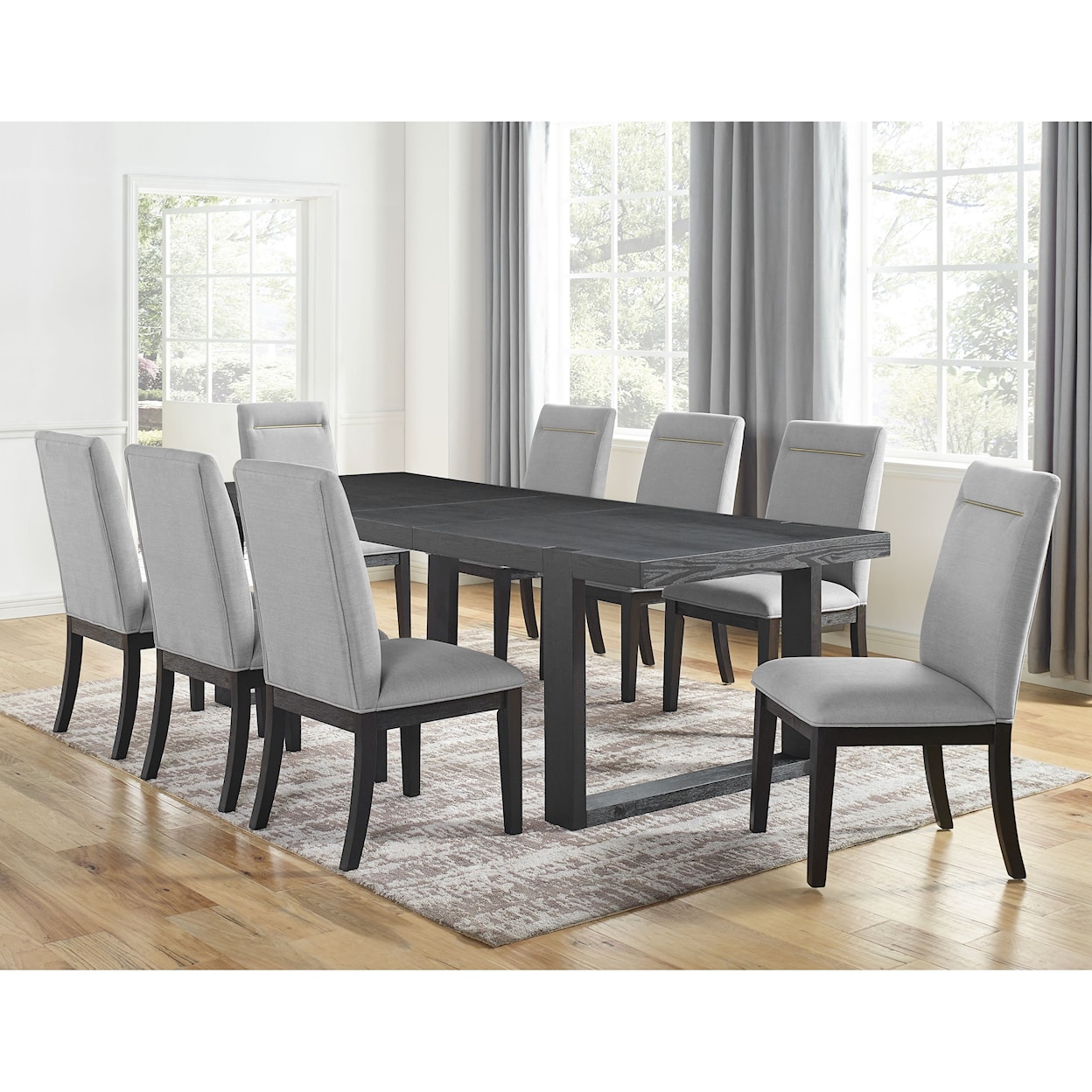 Steve Silver Yves 9-Piece Table and Chair Set