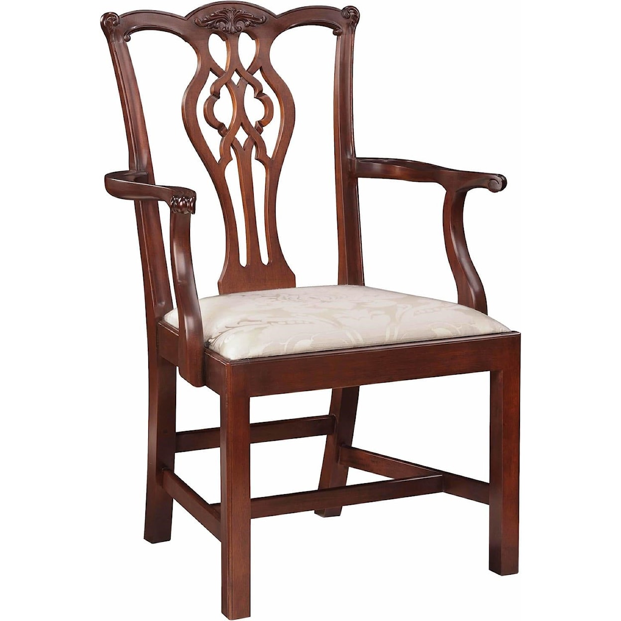 Stickley Classics Cherry and Mahogany Chippendale Arm Chair
