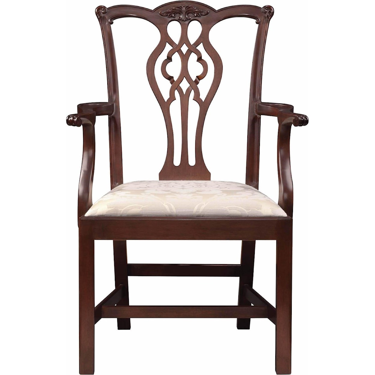 Stickley Classics Cherry and Mahogany Chippendale Arm Chair