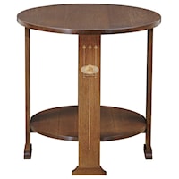 Harvey Ellis Oak Round Lamp Table