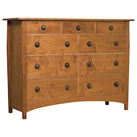 Harvey Ellis High Double Dresser in Cherry with Curly Maple