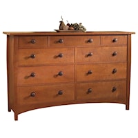 Harvey Ellis Master Dresser in Cherry with Curly Maple Drawer Fronts