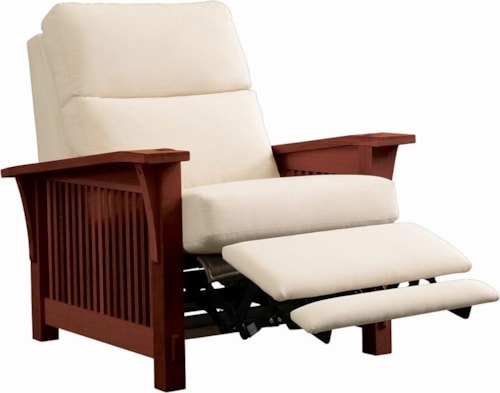 Spindle Arm Recliner (On Display in Brown Leather)