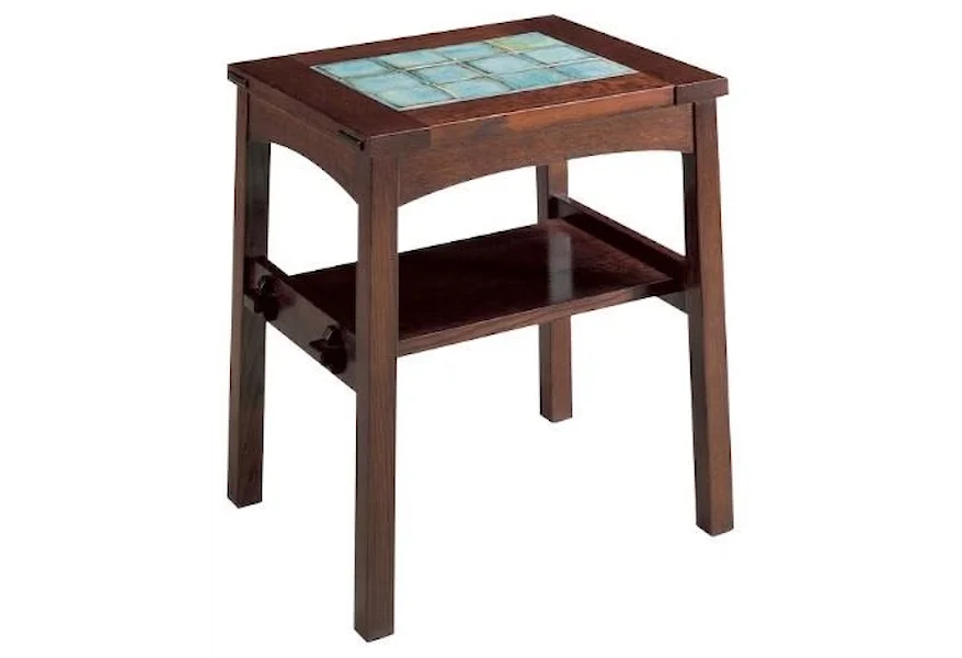 Oak Mission Classics Tile Top End Table by Stickley at Williams & Kay