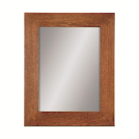 Flat Glass Hanging Mirror with Oak Frame