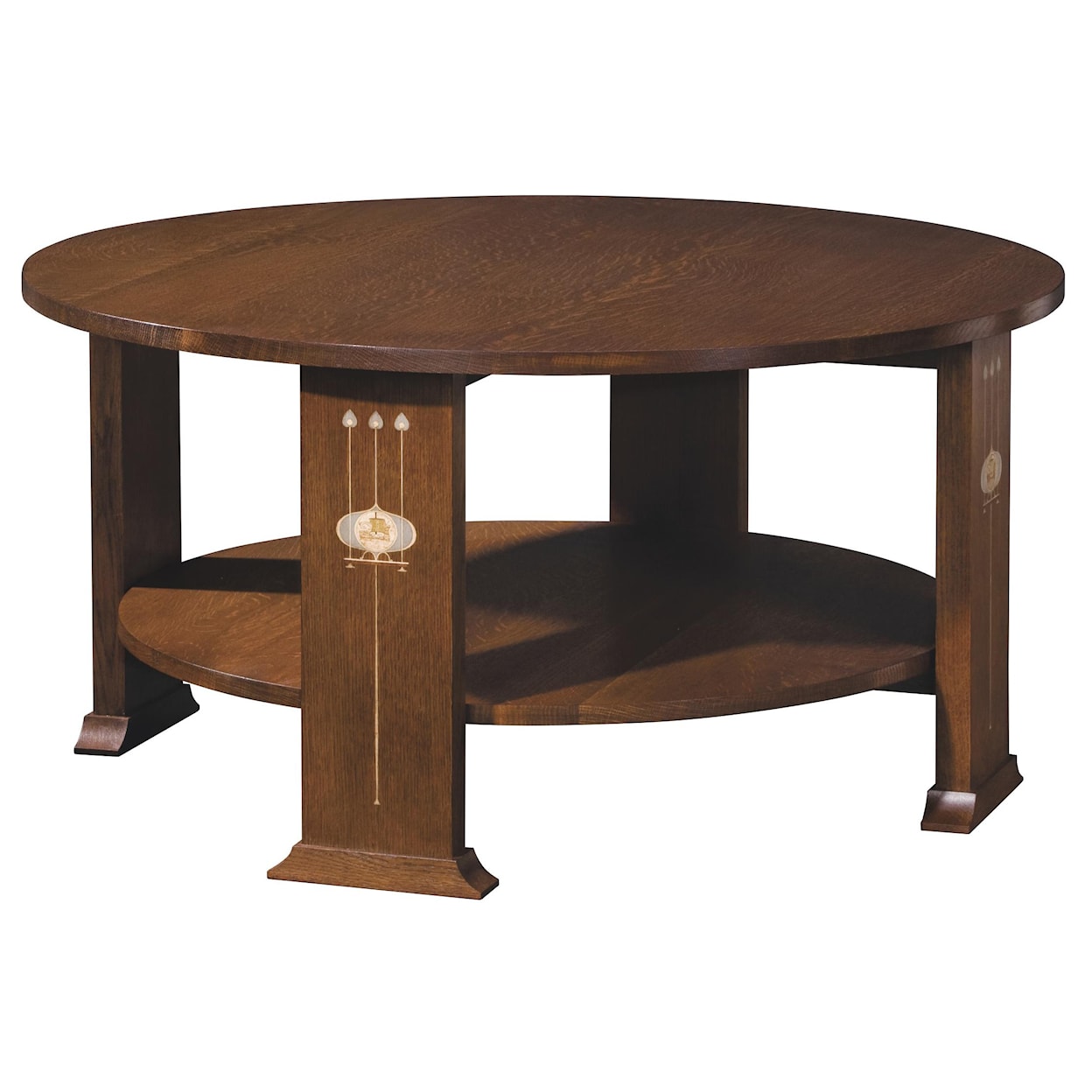 Stickley Oak Mission Classics Harvey Ellis Round Cocktail Table