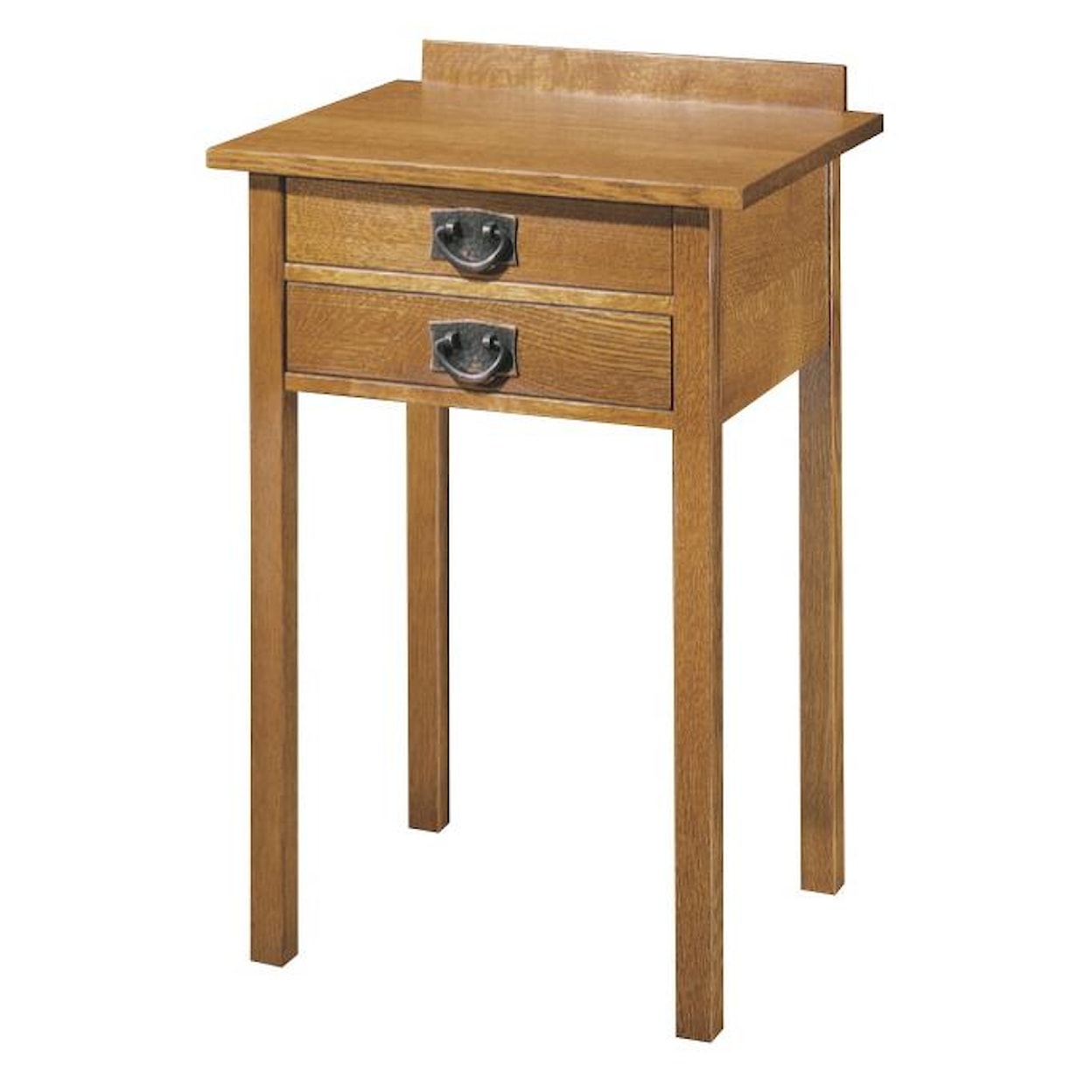 Stickley Oak Mission Classics Two Drawer Tall Night Stand