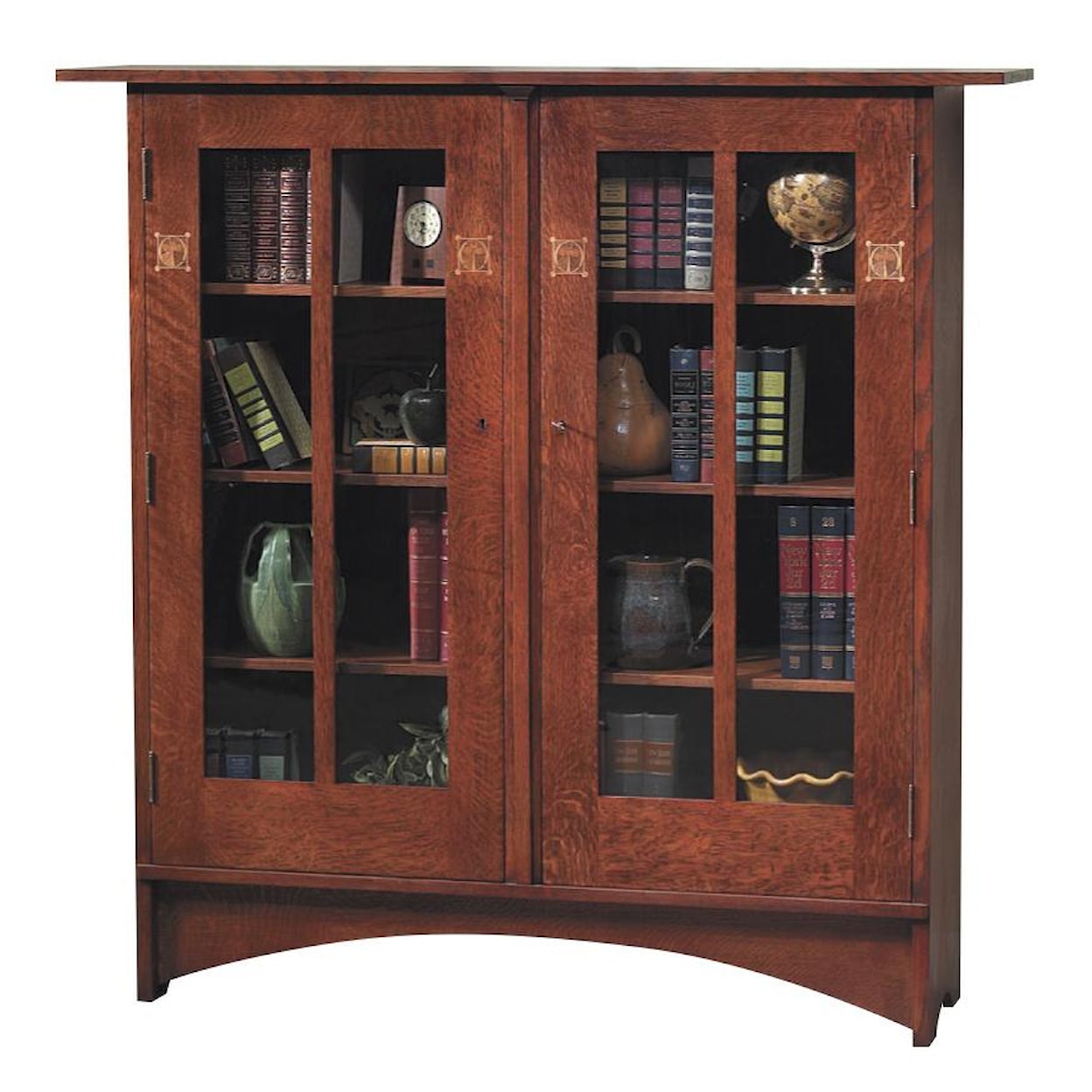 Stickley Oak Mission Classics Harvey Ellis Bookcase with Inlay