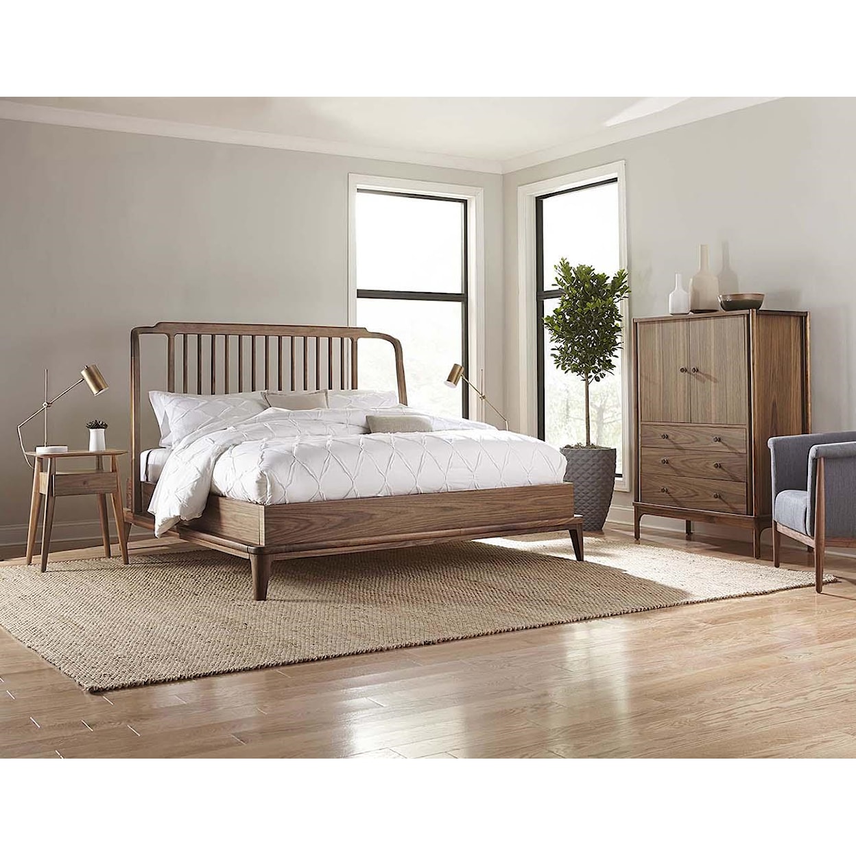 Stickley Walnut Grove King Spindle Bed