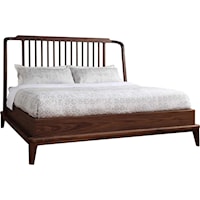 Mid-Century Modern California King Spindle Bed