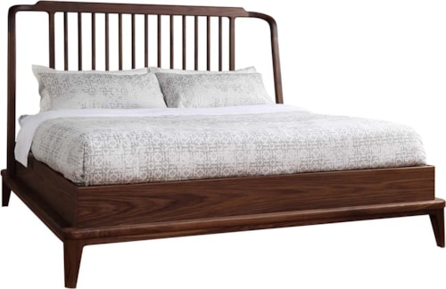 Mid-Century Modern California King Spindle Bed