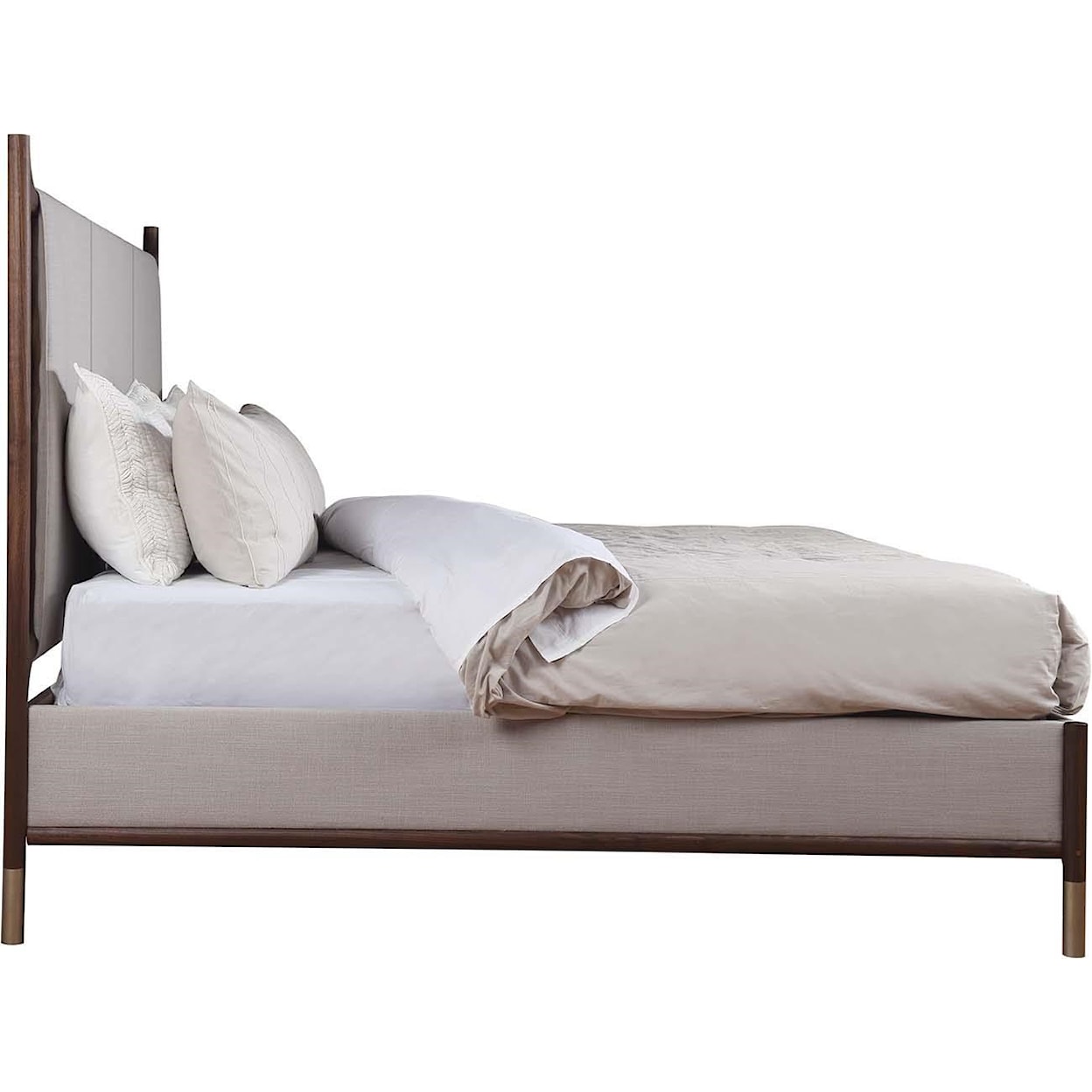 Stickley Walnut Grove Queen Leather Upholstered Bed