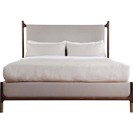 Queen Solid Wood Upholstered Bed