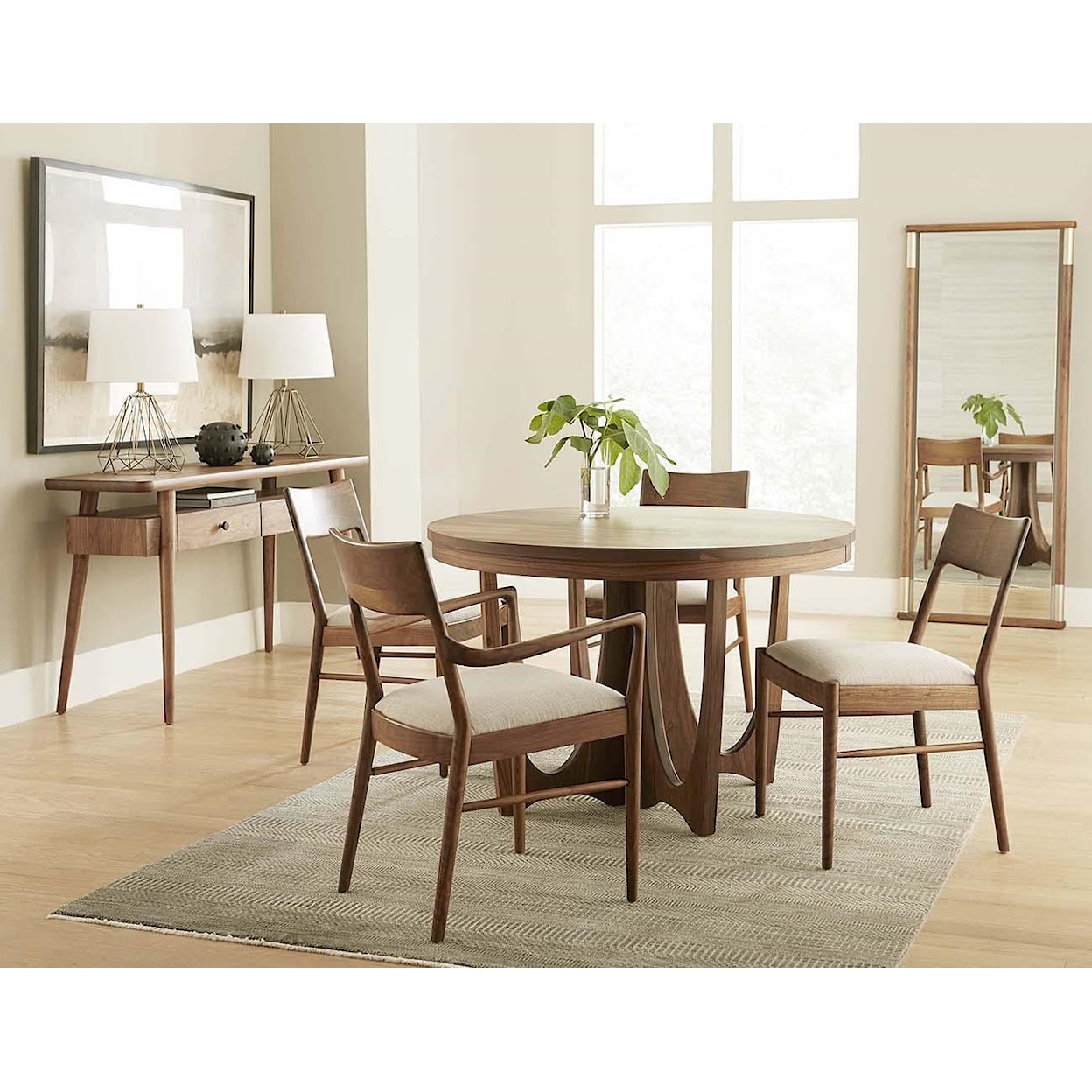 Stickley Walnut Grove 5-PIECE TABLE AND CHAIR SET