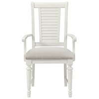 White Upholstered Arm Chair