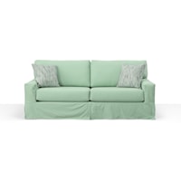 Casual 2 Seat Slipcover Sofa with Blend Down Seat Cushions