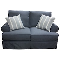 Loveseat with a Skirt and Rolled Arms
