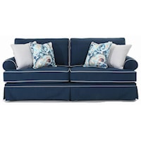 Traditional 2-Seat Sofa with Skirted Base