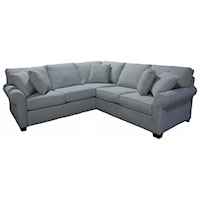 2 Piece-5 Seat Sectional with Rolled Arms
