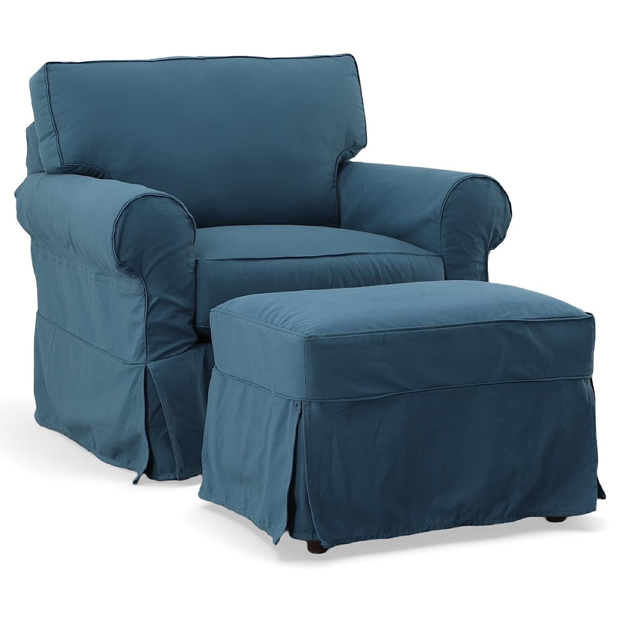 Stone & Leigh Furniture Natalie Slipcover Chair and Ottoman