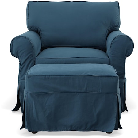 Slipcover Chair and Ottoman