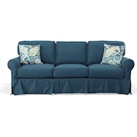 3 Seat Slipcover Sofa with Blend Down Seat Cushions