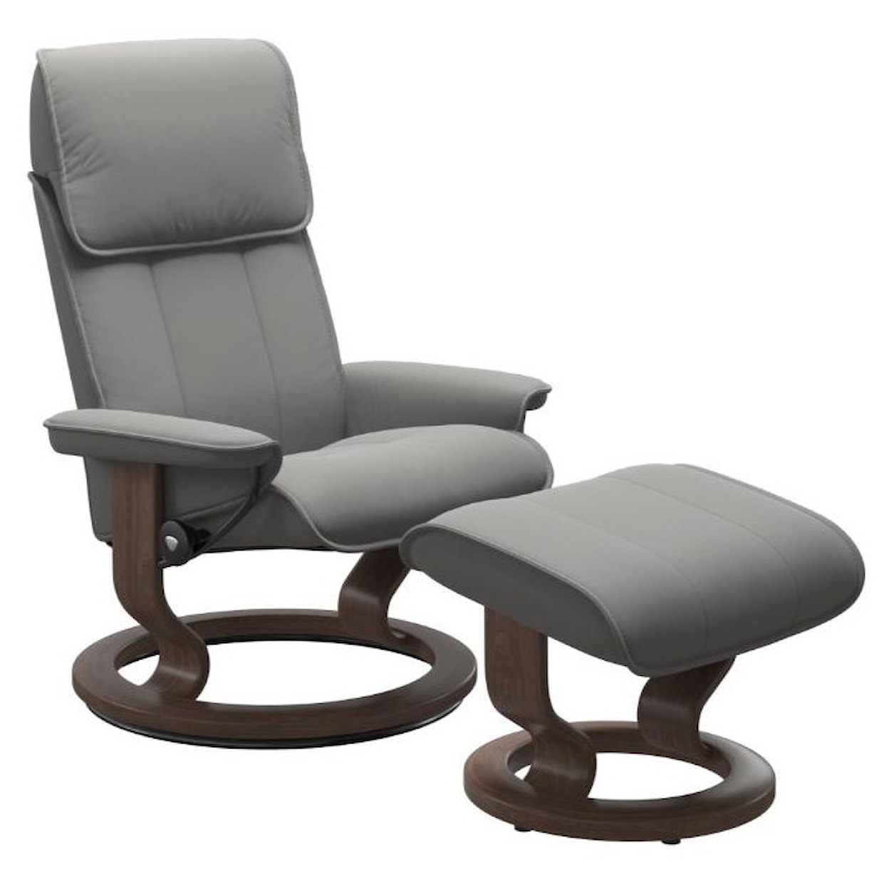 Stressless Admiral Large Reclining Chair and Ottoman