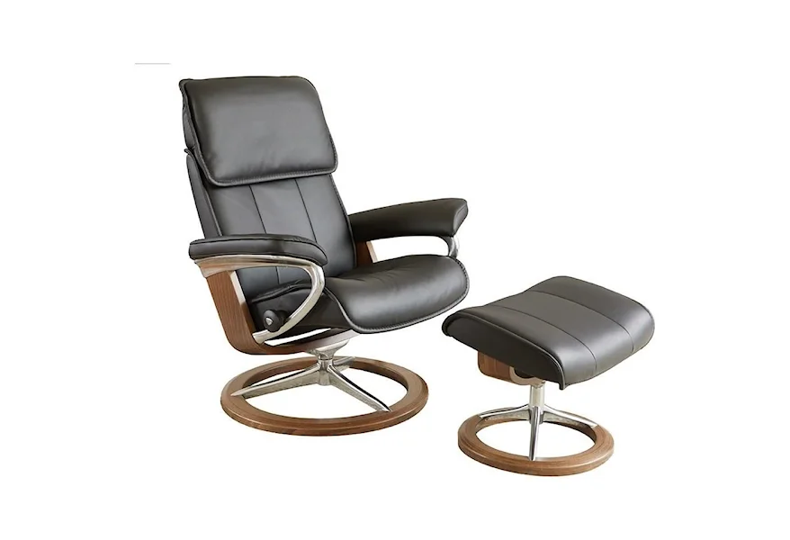 Admiral Large Reclining Chair and Ottoman by Stressless at Virginia Furniture Market
