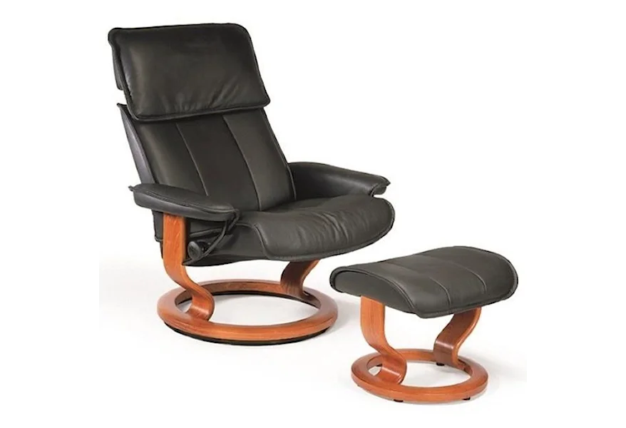 Admiral Medium Reclining Chair and Ottoman by Stressless at Virginia Furniture Market