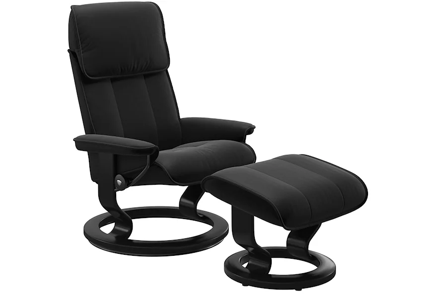 Admiral Medium Reclining Chair and Ottoman by Stressless at Bennett's Furniture and Mattresses