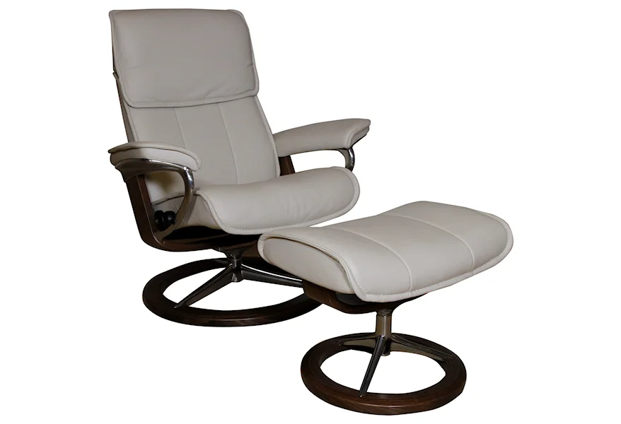 Admiral Large Reclining Chair and Ottoman by Stressless at Novello Home Furnishings