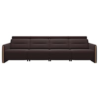 Power 4-Seat Sofa with Wood Arms