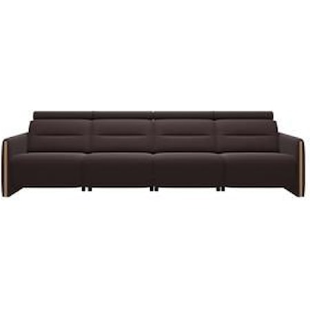 Power 4-Seat Sofa with Wood Arms