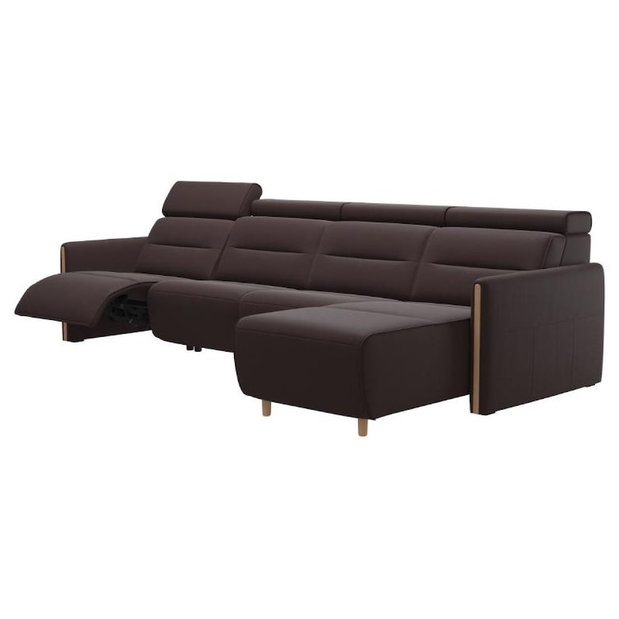 Stressless Emily Power 3-Seat Sectional with Longseat