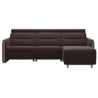 Power 2-Seat Sectional with Longseat and Wood Arms