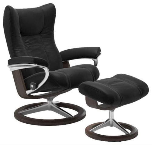 Wing Recliner and Ottoman