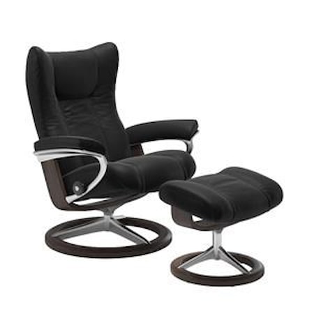 Wing Recliner and Ottoman