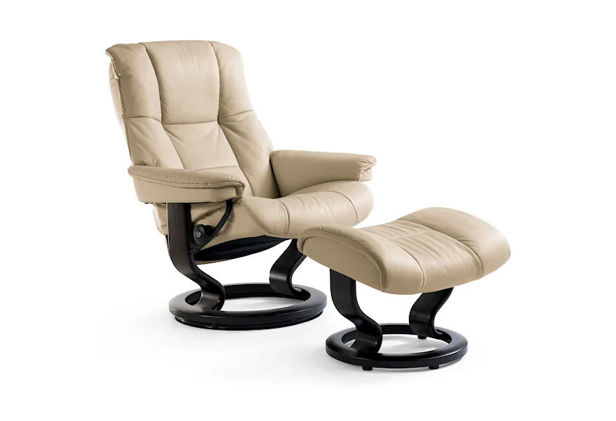 Mayfair Large Chair & Ottoman with Classic Base by Stressless at Weinberger's Furniture
