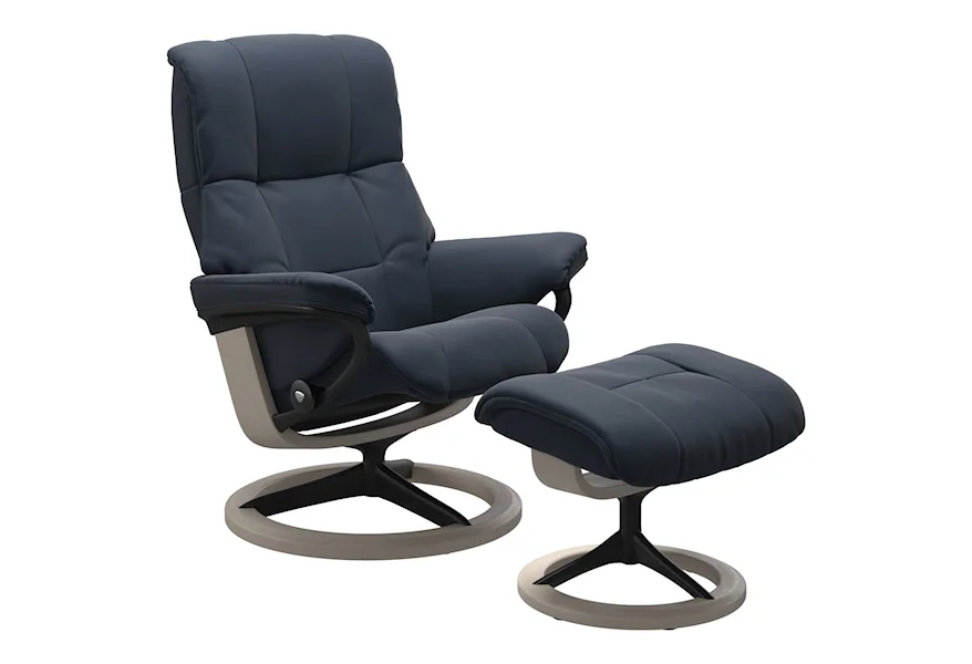 Mayfair Large Reclining Chair and Ottoman by Stressless at HomeWorld Furniture