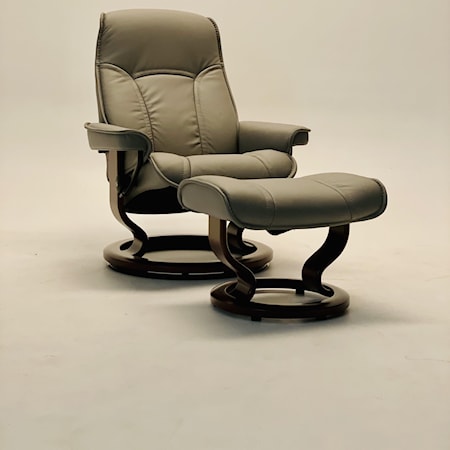 Medium Classic Reclining Chair and Ottoman