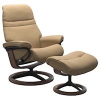 Medium Reclining Chair and Ottoman with Signature Base