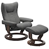 Stressless Wing Small Reclining Chair and Ottoman