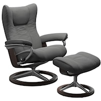 Large Reclining Chair and Ottoman with Signature Base