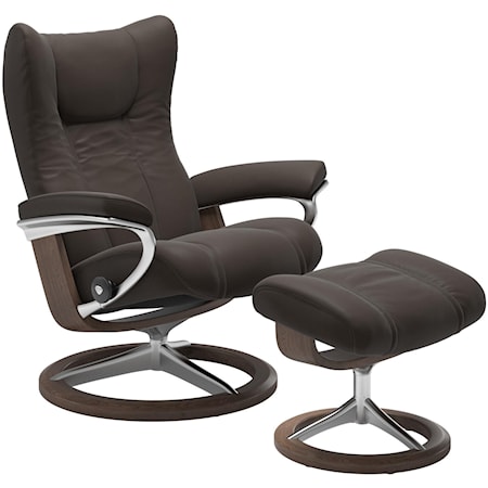 Stressless Wing (L) Recliner and Ottoman