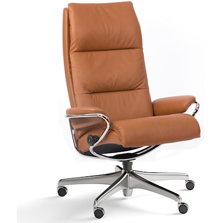 High Back Office Chair with Star Base