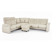 Four Piece Reclining Sectional Sofa with High and Low Back Seats