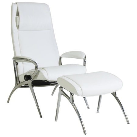 James Chair & Ottoman with Aluminum Base