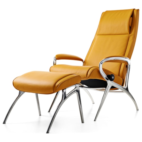 James Reclining Chair & Ottoman with Aluminum Base