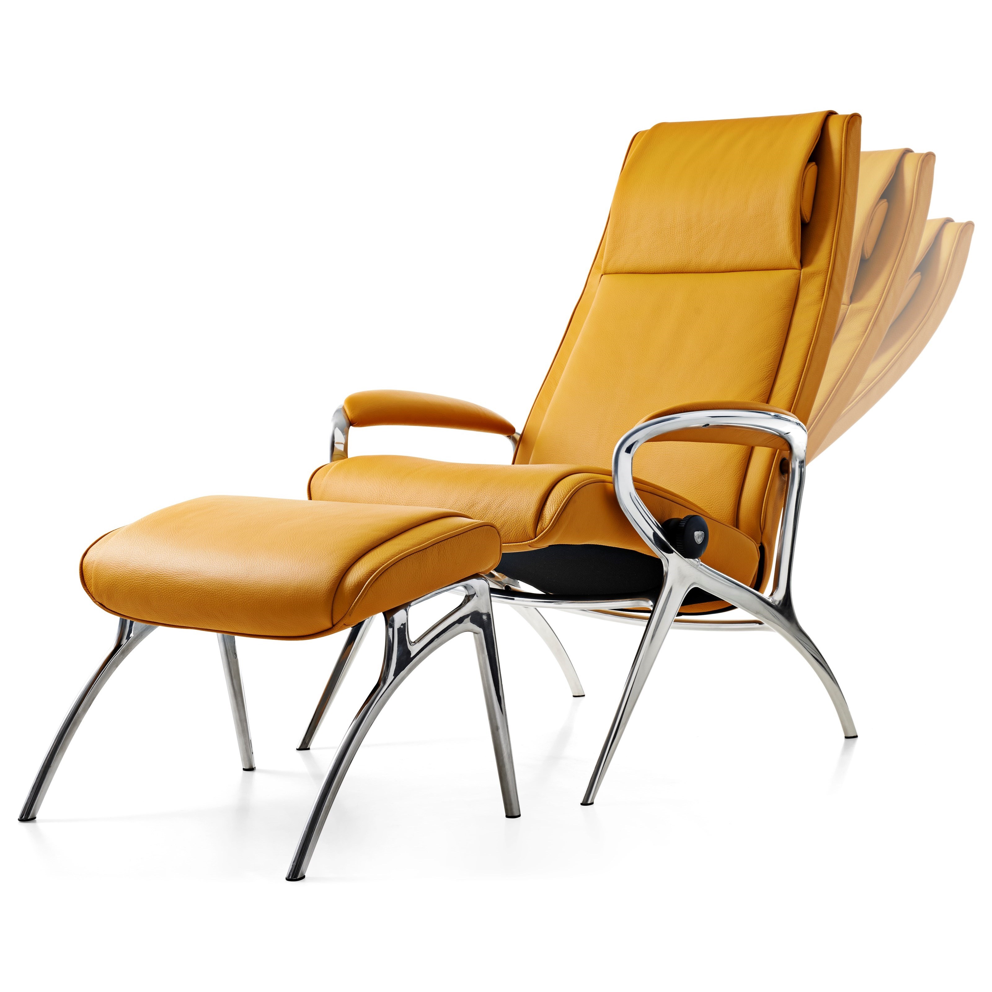 James Chair &amp; Ottoman with Aluminum Base