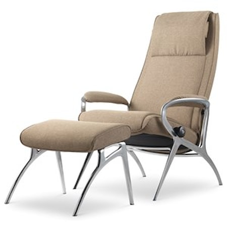 James Chair & Ottoman with Aluminum Base
